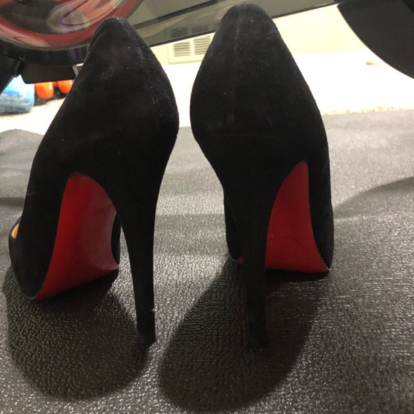 Christian Louboutin black suede heels - Picture 2 of 5